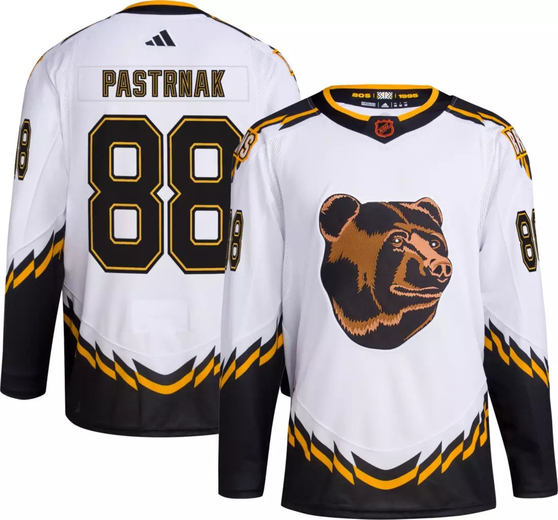 Custom Boston Bruins #88 David Pastrnk White Reverse Retro 2.0 Stitched Hockey Jersey