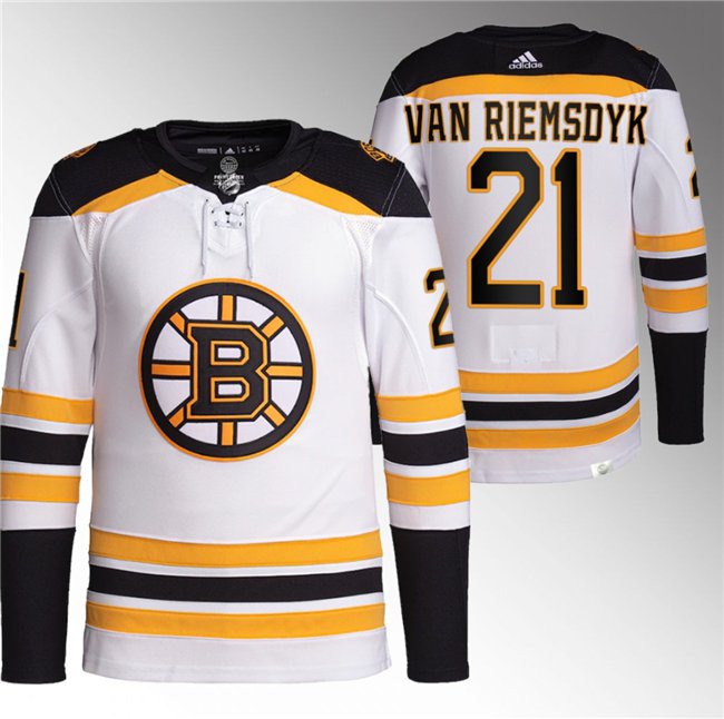 Boston Bruins #21 James van Riemsdyk White Stitched Hockey Jersey