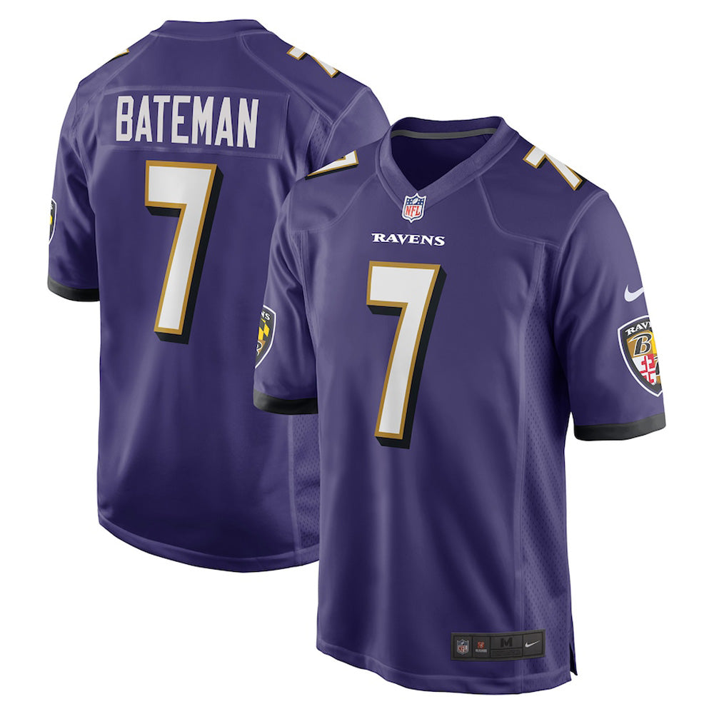 Men's Baltimore Ravens Rashod Bateman Game Jersey - Purple