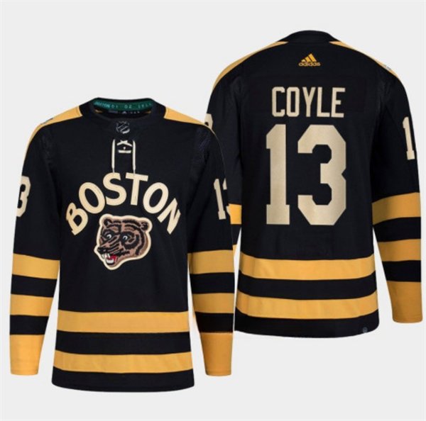 Men's Boston Bruins #13 Charlie Coyle Black Classic Primegreen Stitched Hockey Jersey